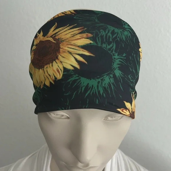 Vibrant Sunflower Wide Boho Stretch Headband - Picture 7 of 11
